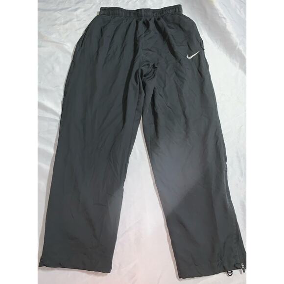 Nike Dri Fit Ankle-Zip Track Grey Pants w/ drawstring Zip Pockets Mens Large - Picture 1 of 6